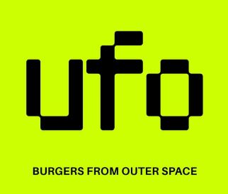 UFO Burgers from outer space trademark artwork