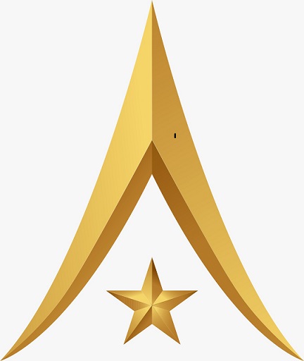 Gold Stylized Joined Hands with 5 pointed star trademark artwork