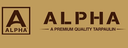 ALPHA (A PREMIUM QUALITY TARPAULIN) WITH DEVICE OF A trademark artwork