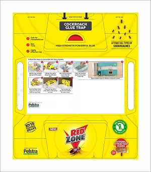 REDZONE COCKROACH GLUE TRAP trademark artwork