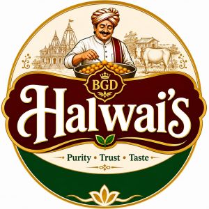 Halwai's- "Purity. Trust. Taste" trademark artwork