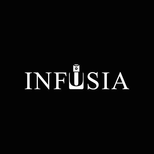 INFUSIA with device of perfume bottle drawn in artistic way trademark artwork