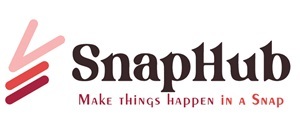 SnapHub MAKE THINGS HAPPEN IN A SNAP trademark artwork
