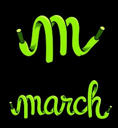 Logo M and word March trademark artwork