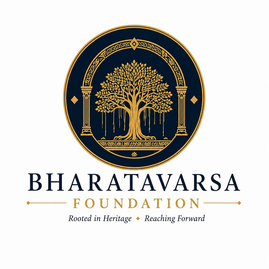 Bharatavarsa Foundation with a tagline Rooted in Heritage, Reaching Forward trademark artwork