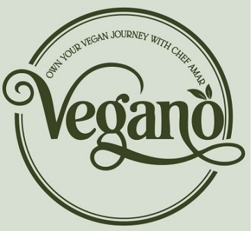 Vegano OWN YOUR VEGAN JOURNEY WITH CHEF AMAR trademark artwork