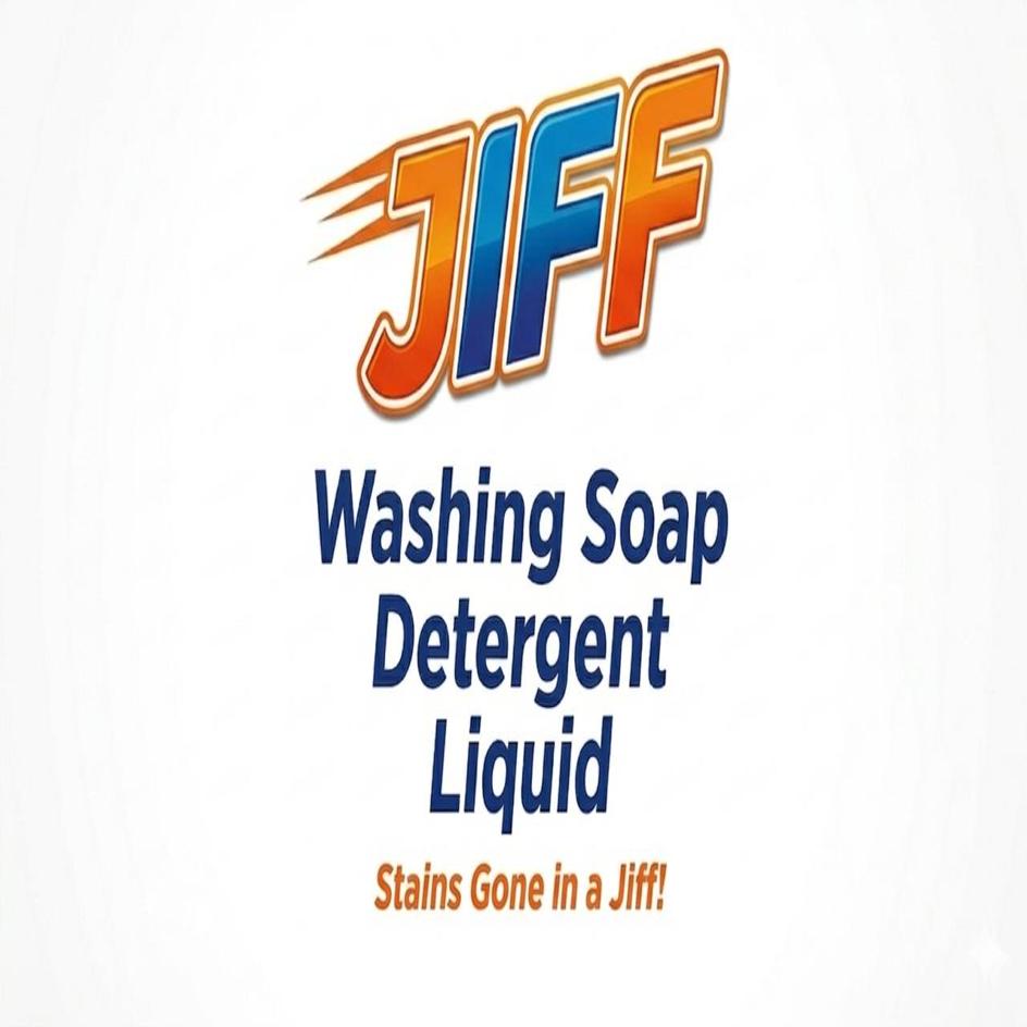 JIFF (Washing Soap Detergent Liquid Stains Gone in a Jiff! trademark artwork