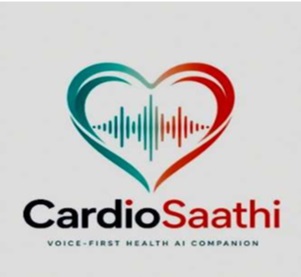 CARDIOSAATHI WITH DEVICE OF HEART AND TAGLINE VOICE FIRST HEALTH AI COMPANION trademark artwork
