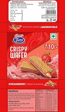 TUMI CRISPY WAFER STRAWBERRY CREAM FLAVOUR trademark artwork