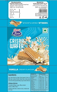 TUMI CRISPY WAFER VANILLA CREAM FLAVOUR trademark artwork