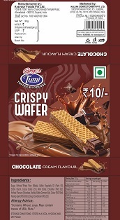 TUMI CRISPY WAFER CHOCOLATE CREAM FLAVOUR trademark artwork