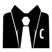 The mark consists of a stylized suit jacket with collar, lapels, a central necktie, and the letter ‘C’ on the right. trademark artwork