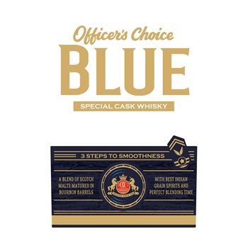 Officer’s Choice Blue Special Cask Whisky trademark artwork
