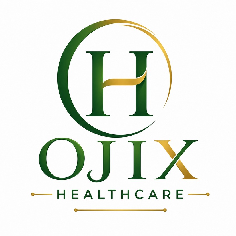 OJIX HEALTHCARE WITH DEVICE OF H trademark artwork