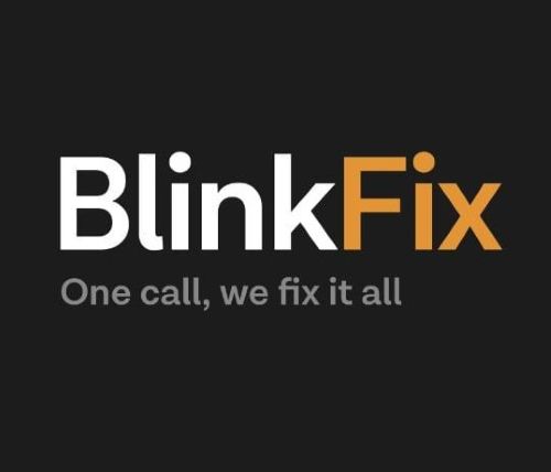 BlinkFix with a tagline trademark artwork