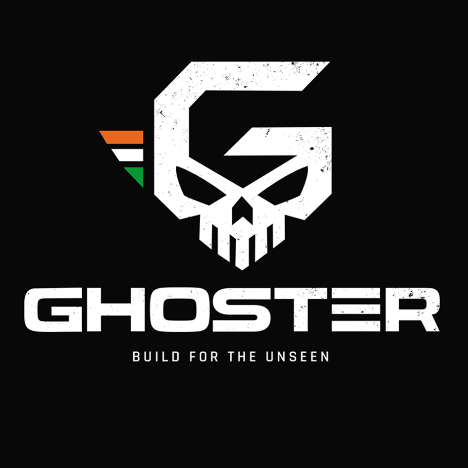 GHOSTER with Device of G, skull and a tagline trademark artwork