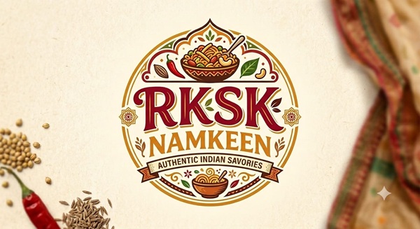 RKSK NAMKEEN- AUTHENTIC INDIAN SAVORIES trademark artwork