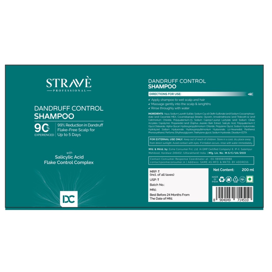 Strave Professional-Dandruff Control Shampoo trademark artwork