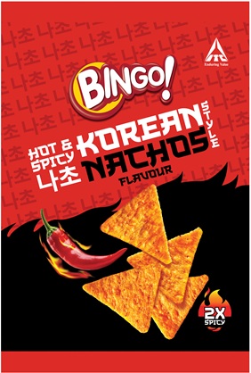BINGO! HOT & SPICY KOREAN STYLE NACHOS trademark artwork
