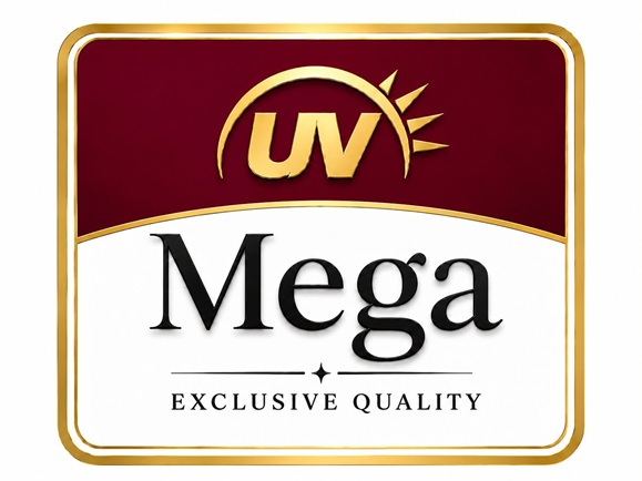 UV MEGA WITH TAGLINE EXCLUSIVE QUALITY trademark artwork