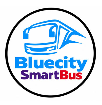 BLUECITY SMARTBUS with Bus trademark artwork