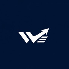 Stylized white 'W' device incorporate upward point arrow & three horizontal speed lines suggesting growth & progress. trademark artwork