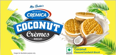 MRS. BECTOR’S CREMICA COCONUT CREMES BISCUIT (DEVICE MARK) trademark artwork