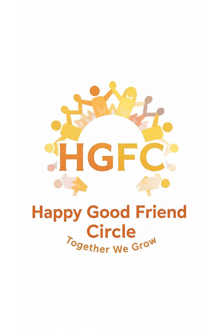 DEVICE OF HGFC - HAPPY GOOD FRIEND CIRCLE TOGETHER WE GROW trademark artwork