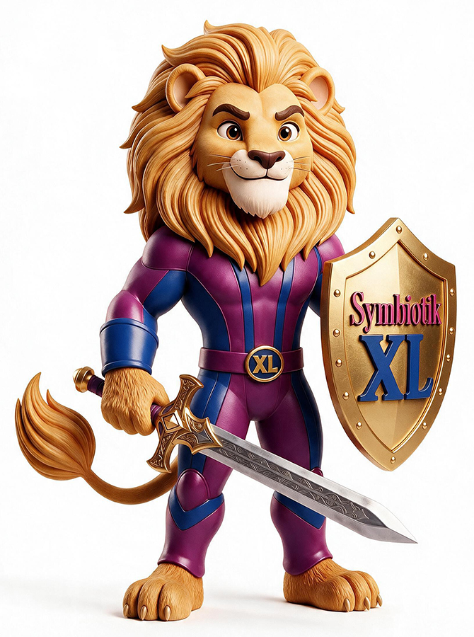 SYMBIOTIK XL WITH MASCOT trademark artwork