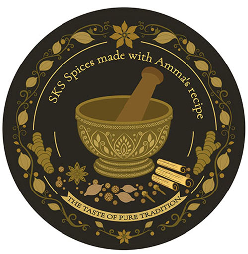 SKS SPICES MADE WITH AMMA’S RECIPE – THE TASTE OF PURE TRADITION trademark artwork