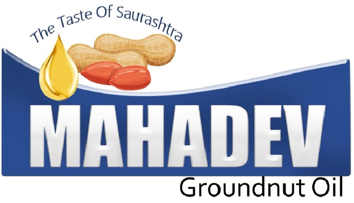 Logo of Mahadev groundnut oil along with tag line the taste of saurashtra trademark artwork