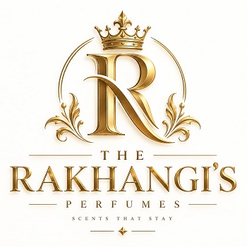 THE RAKHANGI'S PERFUMES SCENTS THAT STAY with device of R trademark artwork