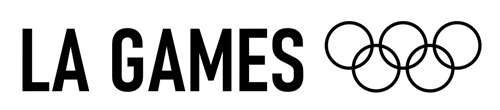 LA Games with Olympic rings trademark artwork
