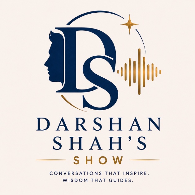Initials D S Darshan Shah's Show with tagline: “Conversations that inspire. Wisdom that guides.” trademark artwork