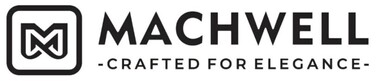 Device of M with word MACHWELL and tagline crafted for elegance trademark artwork