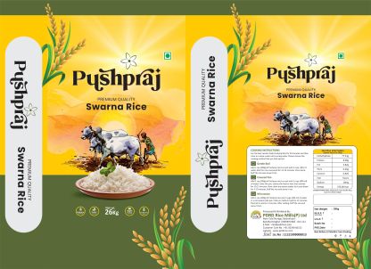 DEVICE OF PUSHPRAJ SWARNA RICE trademark artwork