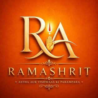 RAMASHRIT (ASTHA AUR VISHWAAS KI PARAMPARA) With Device RA trademark artwork