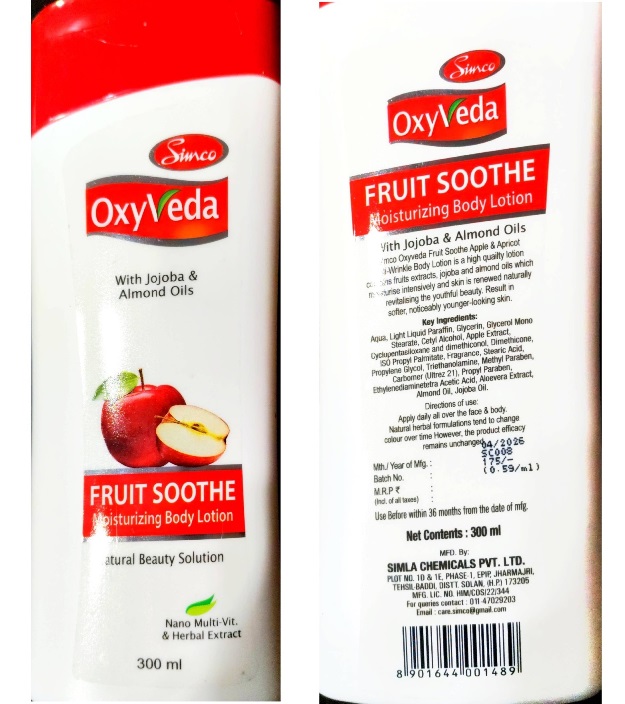 SIMCO OXYVEDA FRUIT SOOTHE trademark artwork