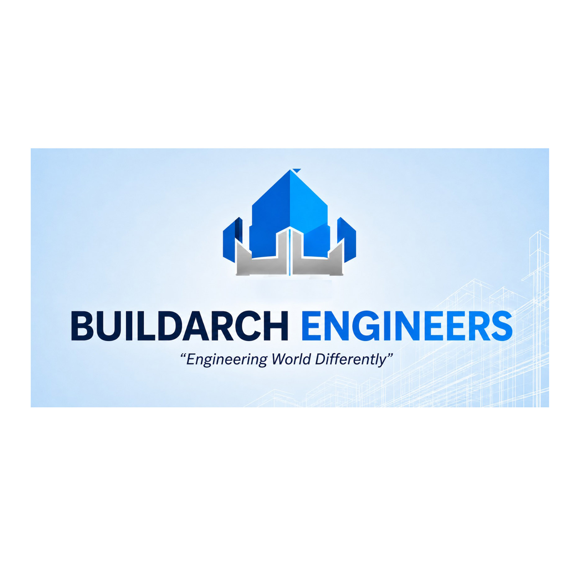 BUILDARCH ENGINEERS DEVICE WITH TAGLINE ENGINEERING WORLD DIFFERENTLY trademark artwork