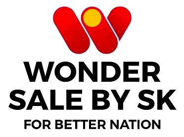 WONDER SALE BY SK with W & tagline for better nation trademark artwork