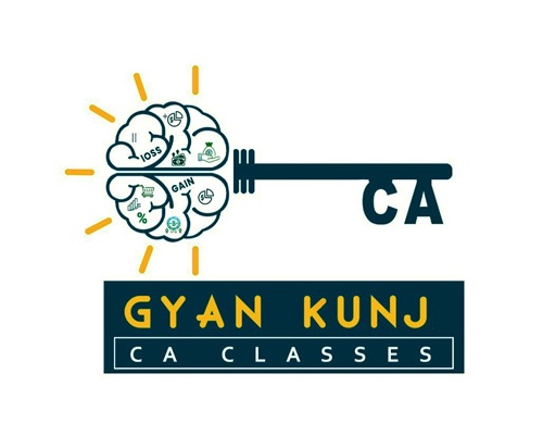 GYAN KUNJ CA CLASSES with Device of a brain containing symbols with a key extending therefrom and the letters “CA” trademark artwork