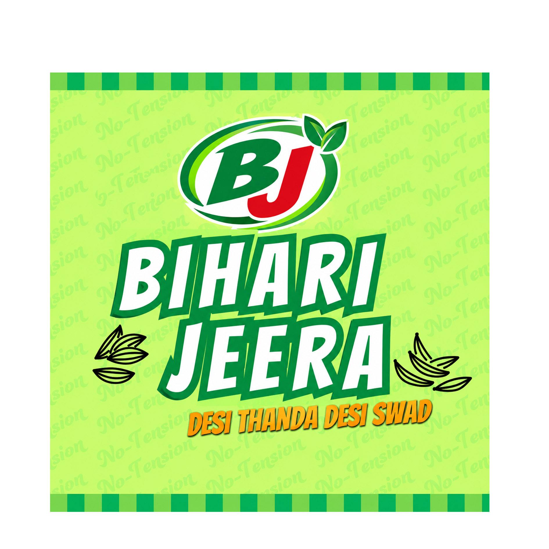 BJ DEVICE WITH BIHARI JEERA WITH TAGLINE DESI THANDA DESI SWAD trademark artwork