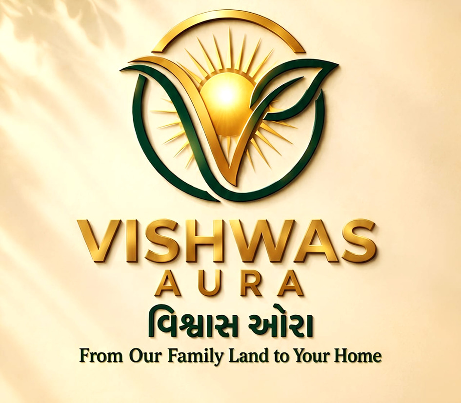 VISHWAS AURA ------- --- with tag line: From Our Family Land to Your Home trademark artwork