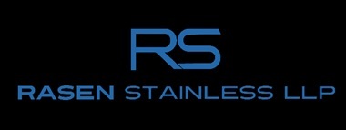 RS RASEN STAINLESS LLP with LOGO consisting of words in stylized . trademark artwork