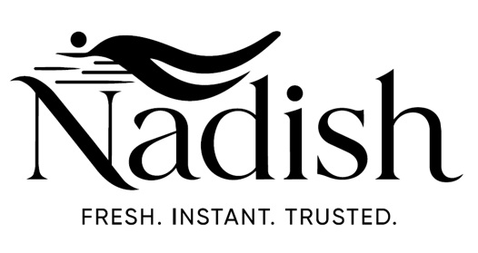 Nadish & logo with tagline FRESH. INSTANT. TRUSTED. trademark artwork