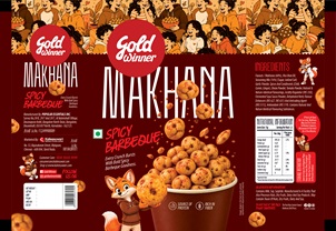 GOLD WINNER MAKHANA SPICY BARBEQUE (LABEL) trademark artwork
