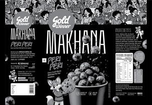 GOLD WINNER MAKHANA PERI PERI (LABEL) trademark artwork