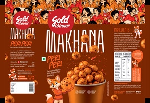 GOLD WINNER MAKHANA PERI PERI (LABEL) trademark artwork