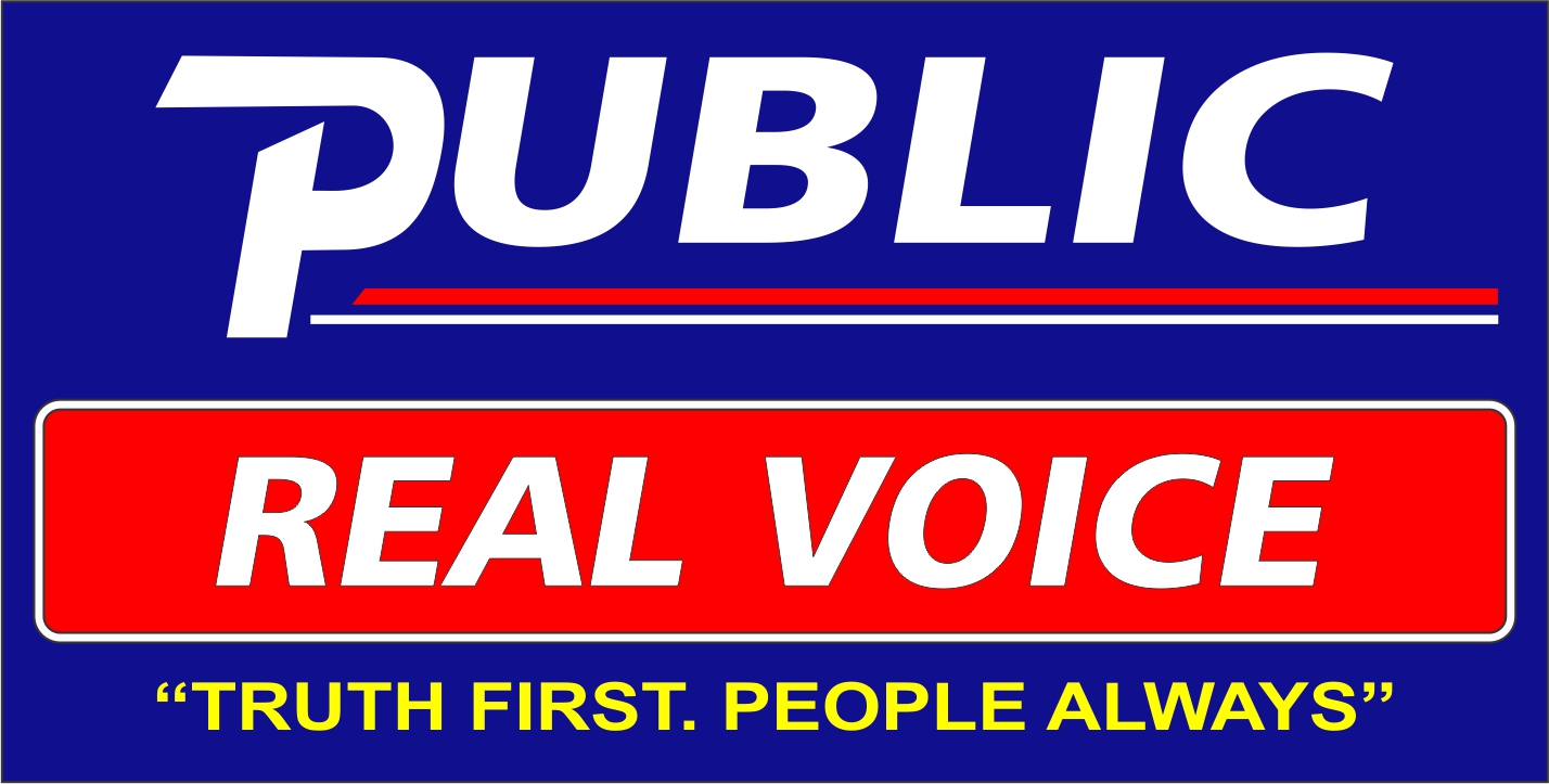 PUBLIC REAL VOICE trademark artwork