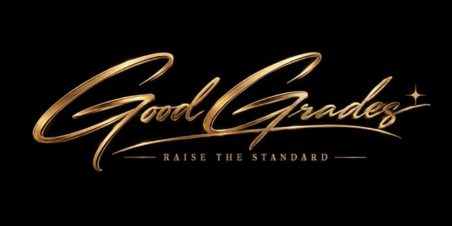 Good Grades RAISE THE STANDARD trademark artwork